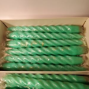 Paragon box of candles, 1 dozen, 9", Mint Green color, vintage